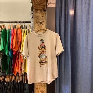 Vintage Budweiser Cream Graphic T-shirt